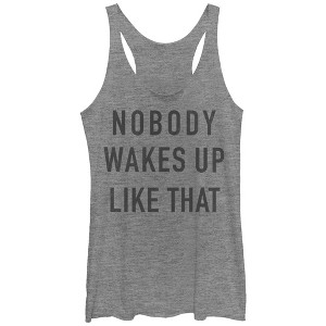 Women's CHIN UP Nobody Wakes Up Like That Racerback Tank Top - 1 of 3