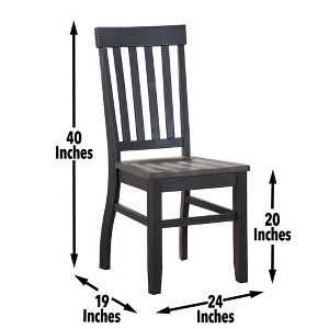 Nicbex Dining Table Set for 4 Farmhouse Two-Tone Finish Schoolhouse Chairs with 4 Chairs for Kitchen - 1 of 4