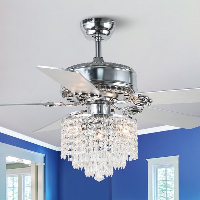 Bella Depot 52" Modern Crystal Drum Ceiling Fan with Light and Remote Control for Dining Room Bedroom