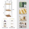 Evideco French Home Goods 3-Tier Bamboo Corner Storage Tower with Metal Frame – No Assembly Required, Ideal for Bathroom or Kitchen Organization - 3 of 4