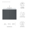 Modway Bryn 36" Wall-Mount Vanity – Modern Bathroom Cabinet with Storage Drawers and Sink Basin (Not Included) - 2 of 4