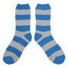 Harry Potter Ravenclaw Raven Mascot Adult Blue & Gray Striped Chenille Crew Socks - 3 of 4
