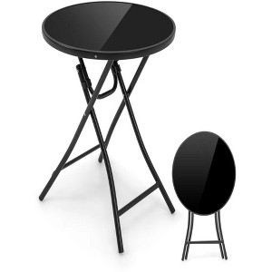 23 Inch Round Bistro Table with Tempered Glass Tabletop - 1 of 4