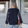 Women's Floral Lace Scalloped V Neck Top -Cupshe - 4 of 4