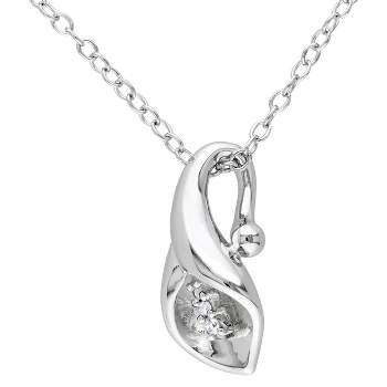 Women's Diamond Pendant Necklace - Silver