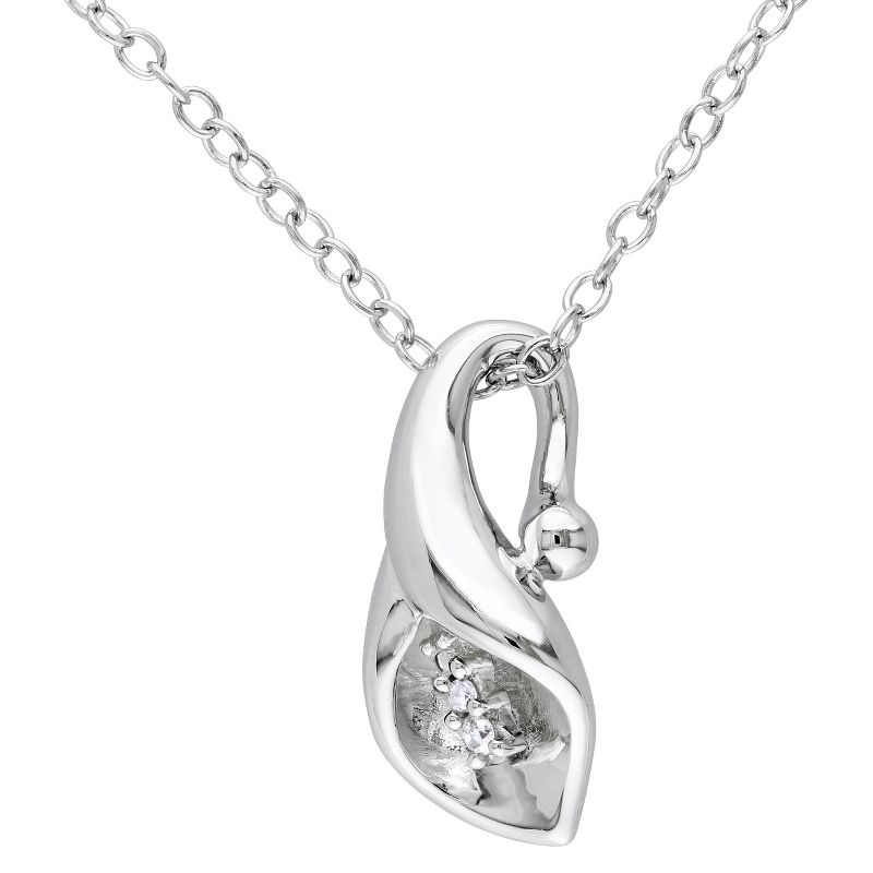 Women&#39;s Diamond Pendant Necklace - Silver, 1 of 4