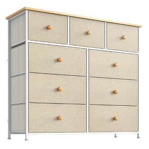 REAHOME 9 Drawer Steel Frame Bedroom Storage Organizer Chest Dresser with Waterproof Top, Adjustable Feet, and Wall Safety Attachment - 1 of 4