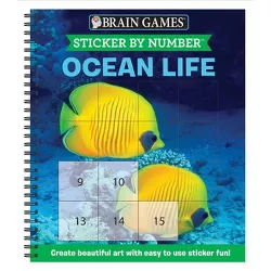Brain Games - Sticker by Number: Ocean Life (Easy - Square Stickers) - by  Publications International Ltd & New Seasons & Brain Games (Spiral Bound)