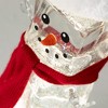 15"H Sullivans Christmas Lighted Block Snowman Shimmer, White-Red, Indoor Christmas Decor - 2 of 4