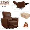 Swivel Rocking Recliner Chair - PU Leather Nursery Glider with Deep Seat & High Backrest for Living Room, Bedroom, Theater - 2 of 4