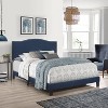 Queen Kiley Velvet Upholstered Bed Blue - Hillsdale Furniture: Plush Fabric, Nailhead Detail, Wood Frame Slats - 4 of 4