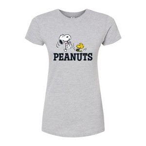 Women's - Peanuts - Snoopy And Woodstock Fitted Graphic T-Shirt - 1 of 3