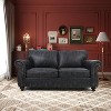 Mid-Century Vintage Loveseat with Rivet Design - 2 of 4