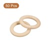 Unique Bargains DIY Crafting Natural Smooth Unfinished Wood Rings 50 Pcs - 3 of 4