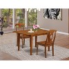 HomeStock 3-Piece Saddle Brown Finish Solid Wood Top Dining Table Set - 2 of 4