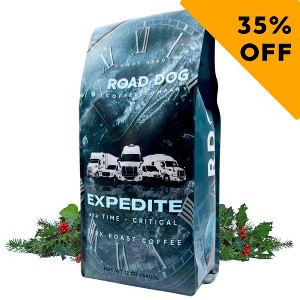 Road Dog Coffee Company, Expedite Dark Roast, Ground Coffee 12 oz Bag - 1 of 4