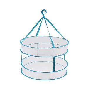 Unique Bargains Folding Durable Double Layer Clothes Drying Basket 1 Pc - 1 of 4