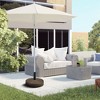 Okak Fillable Umbrella Base with Steel Umbrella Holder, Umbrella Stand for 1.5-2IN Umbrella Poles, Heavy Duty Umbrella Base for Poolside, Brown - 3 of 4
