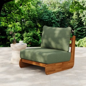 Christopher Knight Home Ansonia Mid-Century Modern Outdoor Acacia Wood Club Chair with Water-Resistant Cushion - 1 of 4
