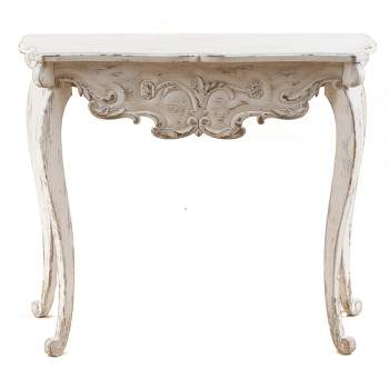 LuxenHome Vintage Off White Wood Console and Entry Table Off-White