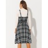 INSPIRE CHIC Women's Plaid Sleeveless Tie Back A-Line Overall Pinafore Dresses - 4 of 4