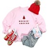Simply Sage Market Women's Graphic Sweatshirt Embroidered Rockin' Around Tree -Red Ink - 2 of 3
