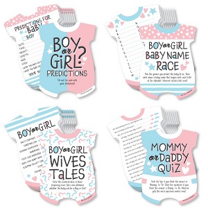 Big Dot of Happiness Baby Gender Reveal - 4 Team Boy or Girl Party Games - 10 Cards Each - Gamerific Bundle - 1 of 4