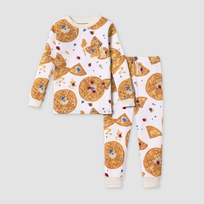 Burt&#39;s Bees Baby&#174; Baby 2pc Snug Fit Waffles Pajama Set - Tan/White