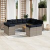 vidaXL 13 Piece Patio Sofa Set with Cushions Gray Poly Rattan - 2 of 4