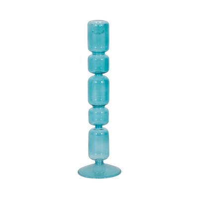 Glass Taper Candle Holder - Elegant Glass Candlestick - Decorative Home & Office Accent - Stylish Modern Design for Living Room & Bedroom