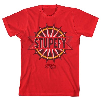Fantastic Beasts Stupefy Boy's Red T-shirt : Target