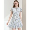 INSPIRE CHIC Women's Ruffle Sleeve Self-Tie V Neck Mini A-Line Floral Dress - 2 of 4