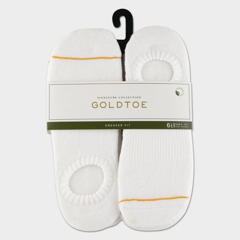 Signature Gold by GOLDTOE Men&#39;s Modern Essential Sneaker Socks 6pk - White 6-12.5, 3 of 4