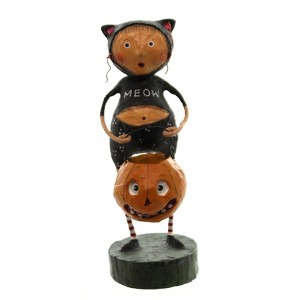 Lori Mitchell 5.25 In Fraidy Cat Pumpkin Treat Figurines - 1 of 3