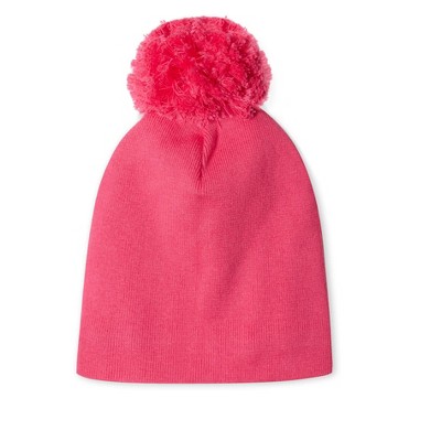 Stellou & Friends 100% Cotton Hat with Fleece Lining Beanie with Pom Pom for  Kids Boys and Girls - Hot Pink