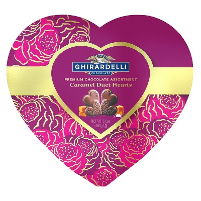 Ghirardelli Valentine's Caramel Duet Hearts Assortment Large Heart Gift - 5.5oz