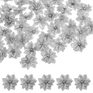 Unique Bargains Artificial Satin Durable Flexible Decorative Mini Ribbon Flowers with Rhinestones 1.2 Inch 200 Pcs - 1 of 4