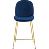 Modway Scoop Gold Stainless Steel Leg Performance Velvet Counter Stool Navy – Glam Kitchen Island Bar Stool with Padded Seat - 4 of 4
