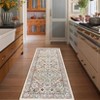 Machine Washable Vintage Floral Printed Area Rug Low Pile Stain Resistant Non Slip Non Shedding Pet Friendly Floor Mat - 4 of 4