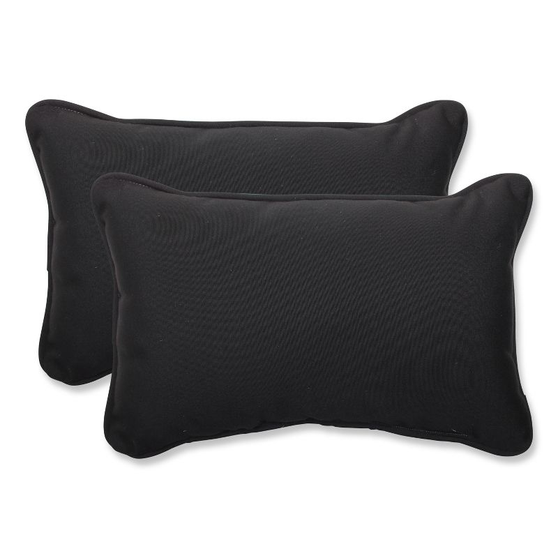 11.5"x18.5" 2pc Pillow Perfect ECOM Canvas Rectangular Outdoor Throw Pillow Set, 1 of 4