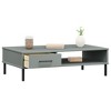 vidaXL Coffee Table with Metal Legs Gray Solid Wood Pine OSLO - image 3 of 4