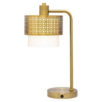 19.5" Ximena Gold Drum Shade Table Lamp - River of Goods