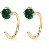 14K Gold 925 Sterling Silver Huggie | Tiny Boho Colored Cartilage Earring | Blue, Green, Amethyst, Garnet, Black CZ, Turquoise, Opal, Pearl - 3 of 4