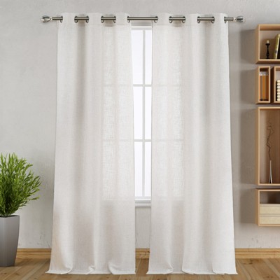 Solid Color Polyester-Linen Curtain - Soft Texture Window Covering. Light-Filtering, Easy to Clean & Adds Minimalist Style to Any Room