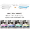 Lirago Modern Minimalist High Gloss Square Coffee Table 2 Tier LED Lights Center Table for Living Room 31.5"x31.5"x14.2" White - 4 of 4