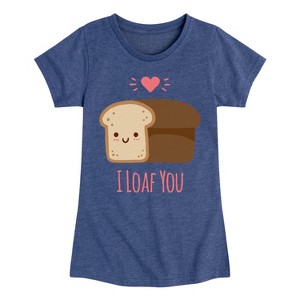 Girls' - Instant Message - Valentine's Day I Loaf You Bread Fitted Short Sleeve Graphic T-Shirt - 1 of 4