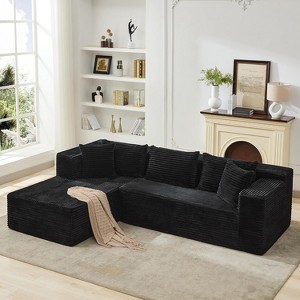 106" Modular Sectional Sofa with Chaise, No Assembly Required Cloud Couch, Deep Seated Upholstered Living Room Couch, Modern L-Shape Design - 1 of 4