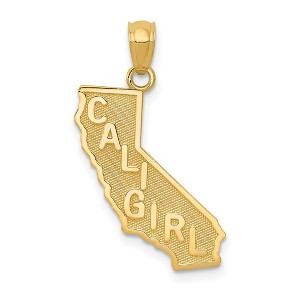 Black Bow Jewelry 14k Yellow Gold Cali Girl State Pendant - 1 of 4