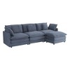 NicBex Couches for Living Room 112.6" Modular Sectional Sofa Modern L-Shape Corduroy Upholstered Sofa Couch with Side Storage Pockets, Blue - 4 of 4