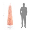 TopComfy Christmas Tree Stand 6ft Pencil Prelit Artificial Christmas Tree with Colorful Lights, Pink, 17.8"*17.8"*70.8" - 3 of 4
